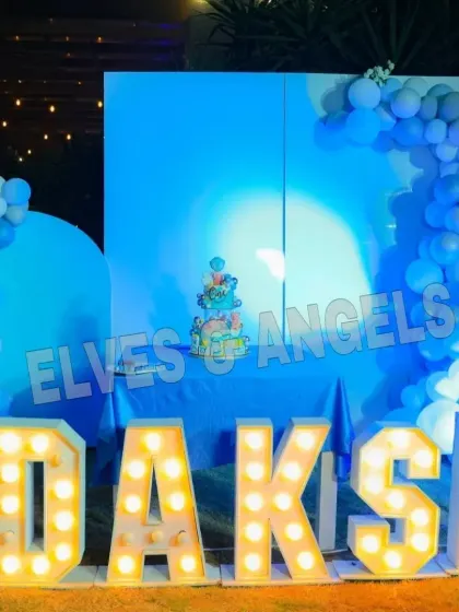 The stage is set for a wonderful first birthday celebration for Daksh.