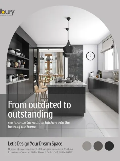 We can help you transform your kitchen from outdated to outstanding. This concept shows a modern dark grey kitchen with a large island, turning it into the heart of the home.