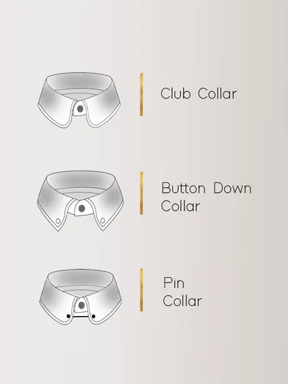 More bespoke collar options to consider. Whether you prefer the vintage charm of a Club Collar, the casual ease of a Button Down, or the sharp detail of a Pin Collar, we can create it for you.