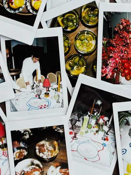 A collage of polaroids capturing candid moments from an event. This shows the fun, memories, and beautiful details we help create.