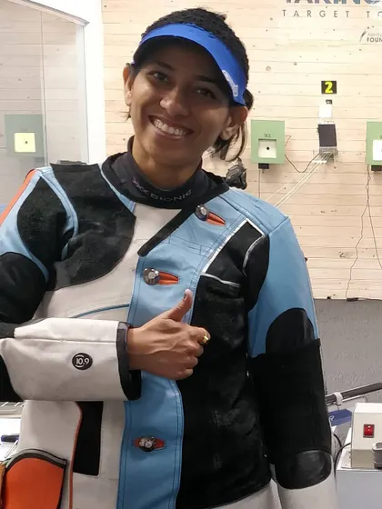 The smile of a champion. Our athlete Ayonika Paul after a great performance at the Nationals Selection trials.