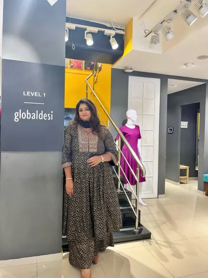 Inside the store during the Rakhi styling event. My role is to be the on-site fashion expert, guiding customers to find outfits that make them feel confident and ready for the festive season.