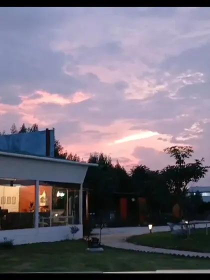 The view from our clubhouse at dusk. The soft light and beautiful sky create a peaceful atmosphere to end the day.
