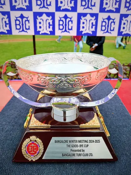 The Good-Bye Cup, a beautifully crafted silver bowl presented on the final day of the Bangalore Winter Meeting.