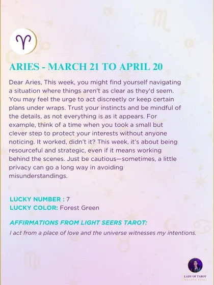 This week's tarot reading for Aries. You might find yourself navigating a situation where things aren't as clear as they'd seem. It's about being resourceful and strategic.