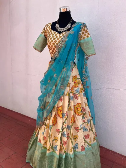 This lehenga is a work of art, perfect for someone who loves traditional prints.