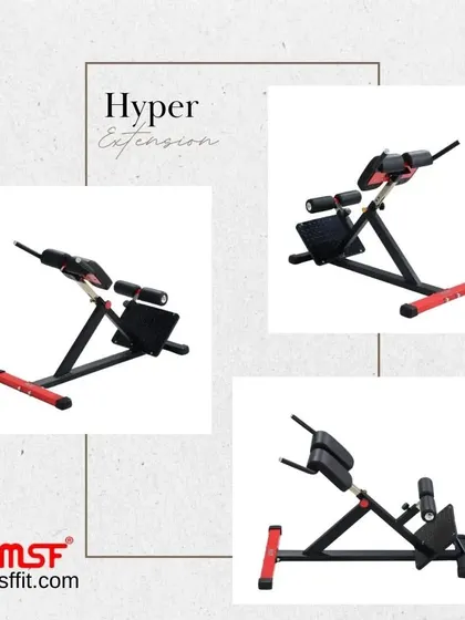 A collage of different angles of our Hyper Extension bench.
