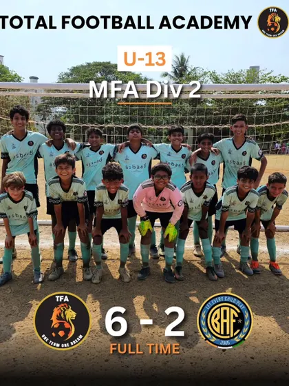 An extraordinary 6-2 win for our U13 team against Black Ants FC in MFA Div 2.