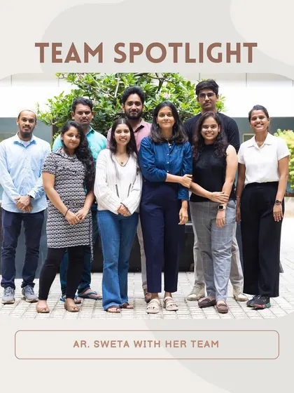 Team Spotlight on our youngest associate, Sweta Parab, and her team. Sweta leads projects in the institutional and residential categories, tackling complex briefs with ease.