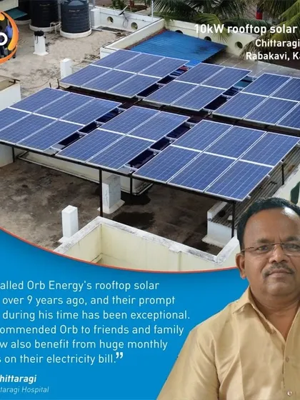 Dr. G.H. Chittaragi installed our 10-kilowatt system at his hospital over nine years ago. He praises its exceptional performance and our prompt service, having recommended us to friends and family.