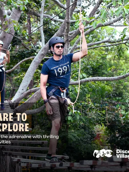 Dare to explore our rope courses set high among the trees. It's a fantastic activity for building confidence and trust, whether you're with family, friends, or colleagues.