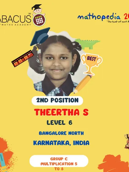 Theertha S from Bangalore North, a 2nd Position winner in the multiplication group.