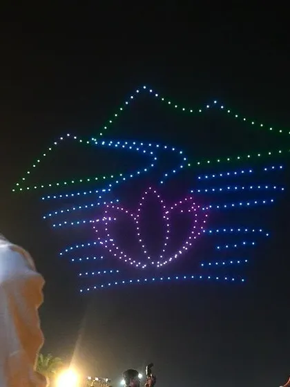 A lotus flower in the mountains, a beautiful blend of nature and spirituality from our Chhattisgarh show. We aim to create art that is both meaningful and visually stunning.