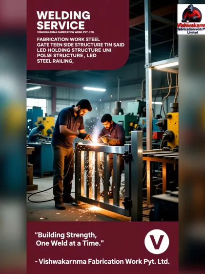 Building strength, one weld at a time. This image shows my team at work in the workshop, meticulously welding a gate frame. This is where quality craftsmanship begins.