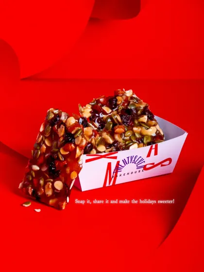 My Winter Brittle is a crunchy, addictive holiday snack. It's packed with almonds, cashews, pumpkin seeds, and cranberries in a buttery caramel.