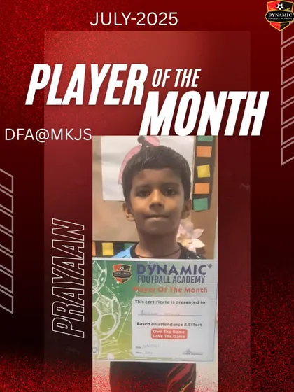 Prayaan, Player of the Month for July 2025.