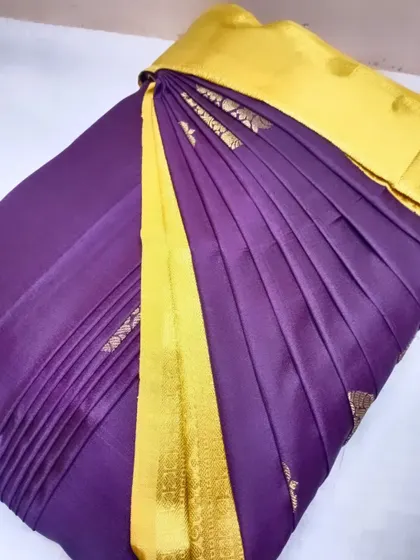 Believe me when I say you can drape a saree in less than five minutes. This purple and yellow saree is proof of how easy it can be.