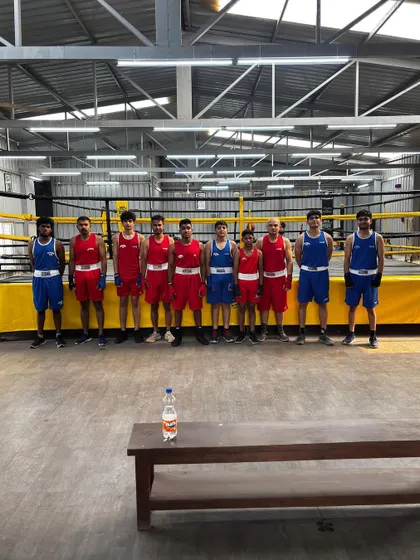 Our junior team lined up before our first intra-gym sparring tournament. We build a competitive but supportive team environment right from the start.