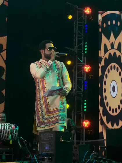 Hosting on Day 1 of Rangraas Navratri. My job is to set the energy for the entire festival from the very first moment.