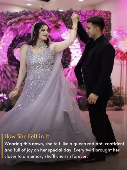 How She Felt in It. Wearing this lavender gown, she felt confident and full of joy. Every twirl was a cherished memory, one she decided to share with the world.