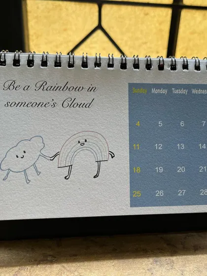A sweet doodle for June 2023: "Be a Rainbow in someone's Cloud".