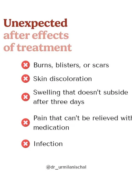 While mild redness is expected, you should consult a doctor if you experience unexpected after-effects like burns, blisters, skin discoloration, or swelling that doesn't subside. Your safety is my top priority.