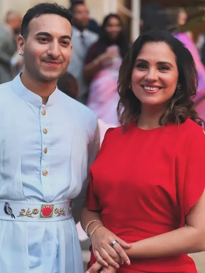 Pictured with Huma Qureshi at the JSW Group's Olympic celebration in Paris.