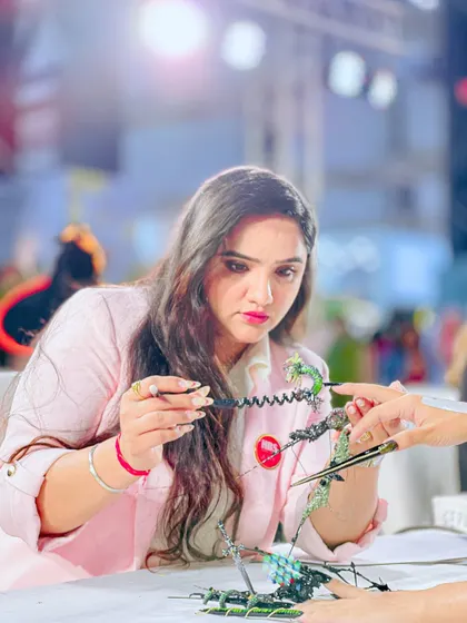 Our founder, Dipika Parihar, serving as a judge at the prestigious Nailathon Nail Competition. Her expertise is recognized and respected across the industry.