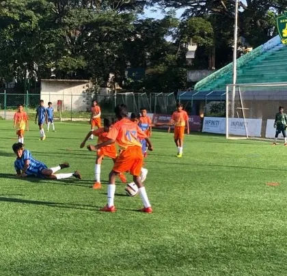 Action from our U-13 team's dominant 9-1 victory in the KSFA Youth Premier League match against Dynamic Sporting FA, played at the iconic KSFA Stadium in Bengaluru.