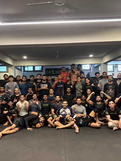 The squad training hard in support of our fighter Anshul Jubli as he prepares for war. When one of us fights, we all fight.