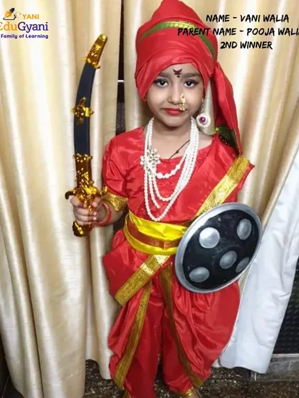 Vani Walia, our second-place winner, dressed as a historical warrior. My goal is to make learning about our history and culture an exciting experience for children.