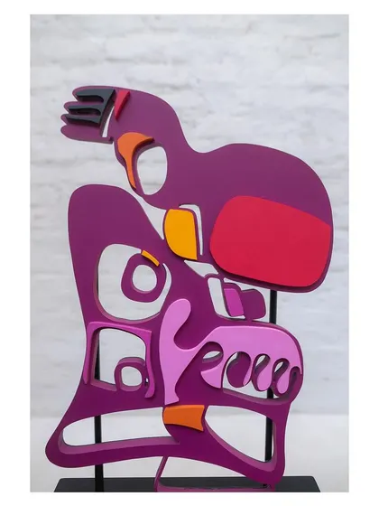 The 'Kaleidochaos' backrest module displayed as a standalone sculpture, emphasizing that each component is a work of art in its own right.