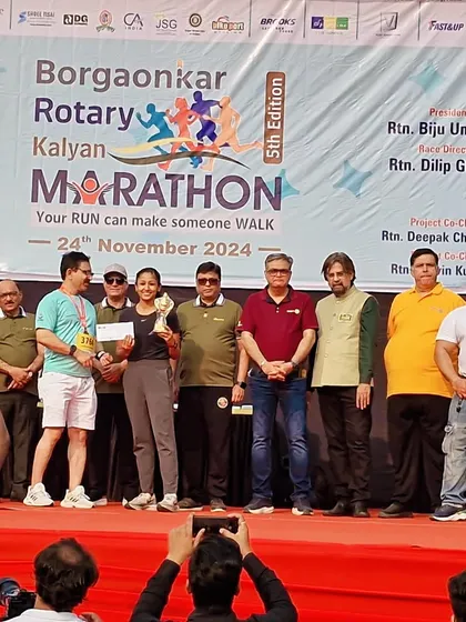 On stage at the Rotary Kalyan Marathon. Securing an overall second place finish even while on my period proves that your potential is limitless when you refuse to make excuses.
