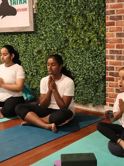 A moment of quiet and focus. Even in a group, each child finds their own inner peace through mindfulness and breathing exercises.