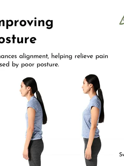 One of the key benefits of yoga for back pain is improving posture. Enhanced alignment helps relieve pain caused by poor postural habits.