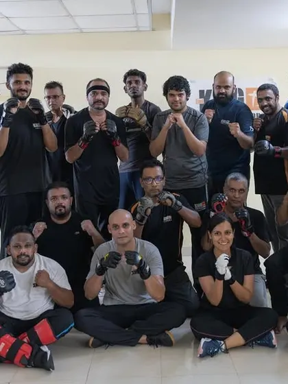 Students practicing drills during the intensive camp in Bangalore. These camps push practitioners to a new level of skill and endurance.