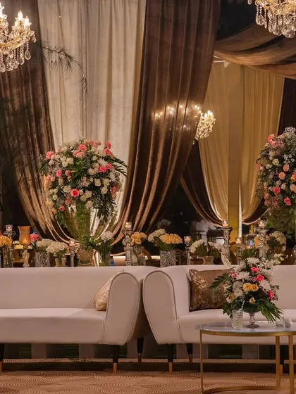 A duplicate of image 120, showing the elegant lounge setup designed for a memorable engagement evening.