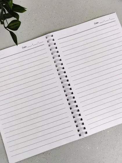 Here's a look inside my notebooks. They all have clean, double-sided ruled pages with a space for the date, making them practical for daily journaling or note-taking.