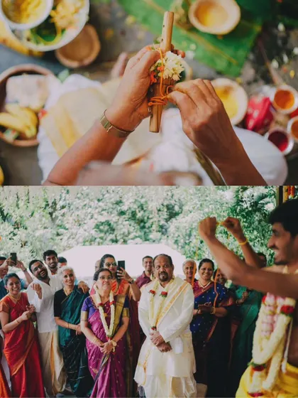 A duplicate image showing the rituals and family reactions.