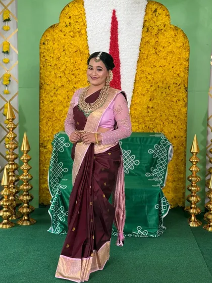 Another beautiful shot from the event, showcasing the traditional decor and the client's complete look.