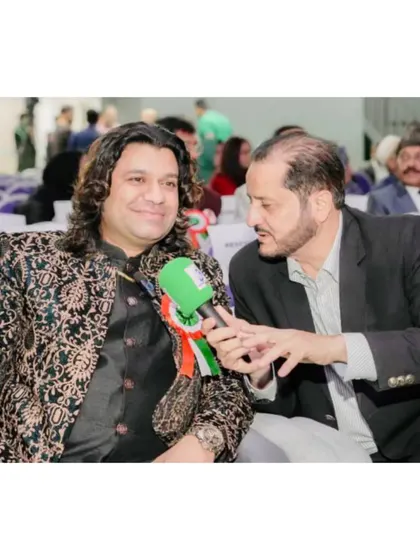 Being interviewed at the Dubai Poetry Festival. I always enjoy sharing my musical journey and my passion for Sufi and Bollywood music.