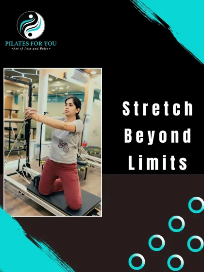 "Stretch Beyond Limits" is a core philosophy here. This kneeling arm exercise on the Reformer improves flexibility in the shoulders and spine while strengthening the core.