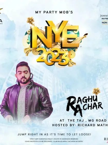 My official poster for the NYE 2023 event at the Taj. It's always an honor to be a featured DJ for such a prestigious party.