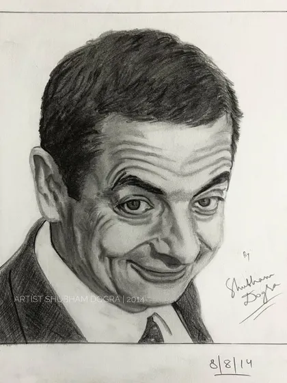 A classic pencil sketch of Mr. Bean (Rowan Atkinson). It was a fun challenge to capture his unique and comical facial expression.