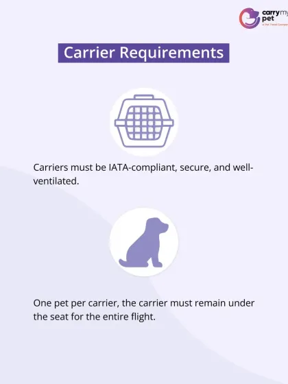 This slide details the carrier requirements for American Airlines, emphasizing the need for IATA-compliant, secure, and well-ventilated crates.