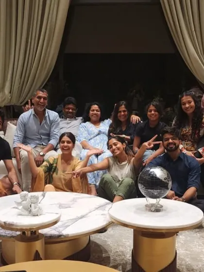 A candid moment with our clients and team after handing over this beautiful villa. Seeing our clients happy in their new home is the best part of our job.