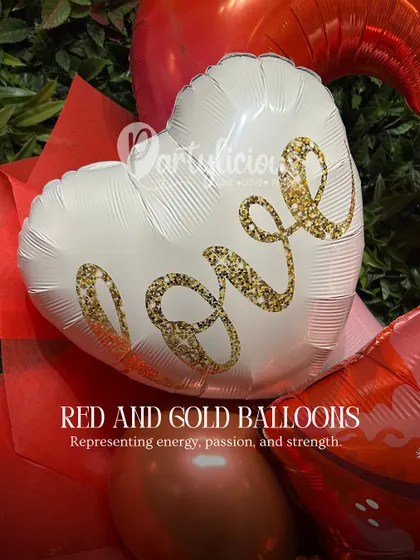 Red and gold balloons represent energy, passion, and strength, making them the perfect choice for a bold and confident Aries celebration.