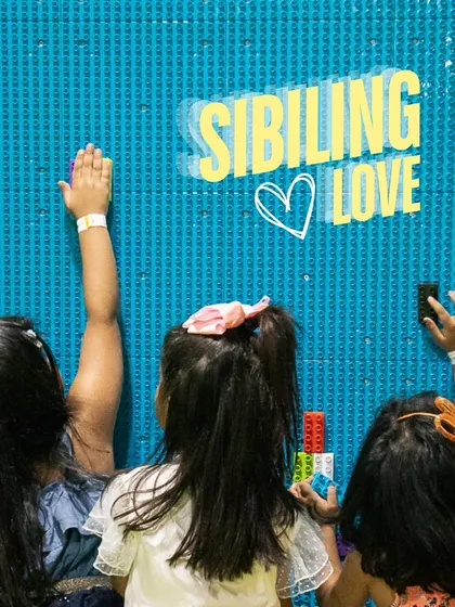 Sibling love is a beautiful thing to see. Our play area is a space where siblings can connect and create together.
