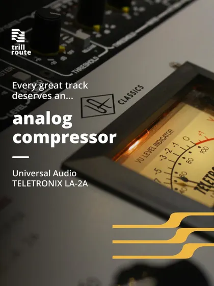 Every great track deserves an analog compressor. The Universal Audio Teletronix LA-2A is a key piece of gear in our studio for achieving that classic warmth.