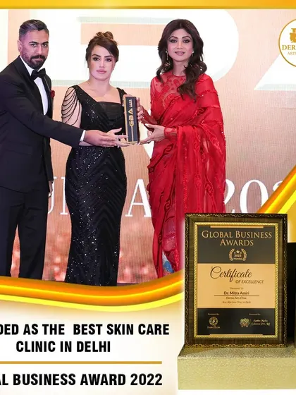 We are thrilled to be awarded "The Best Skin Care Clinic in Delhi" by the Global Business Awards 2022 for our world-class cosmetic dermatology treatments.